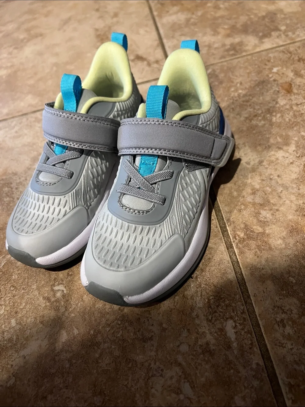 all in motion Gray Sneakers with Blue and Yellow Accents